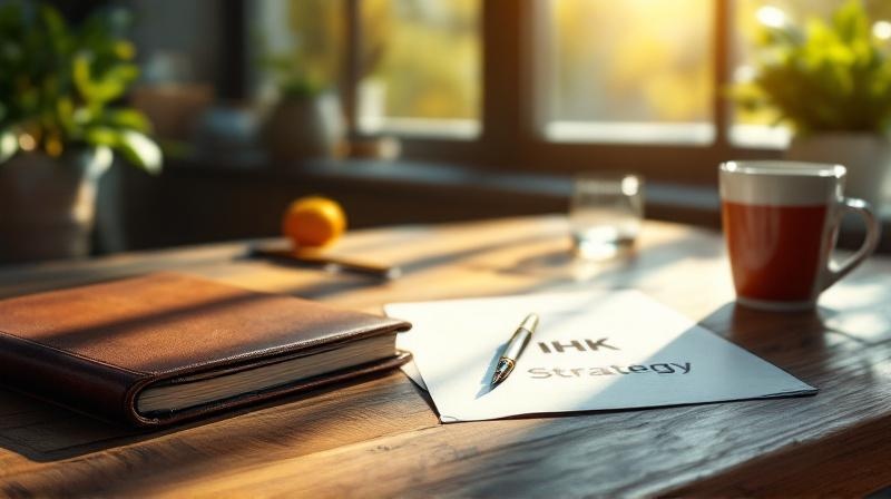 Schreibtisch mit zwei getrennten Stapeln, links WFW-Unterlagen, rechts internationale MBA-Literatur